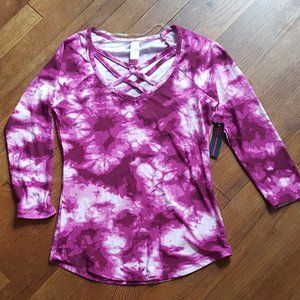 Tie dye NWT 3/4 sleeve shirt sz S